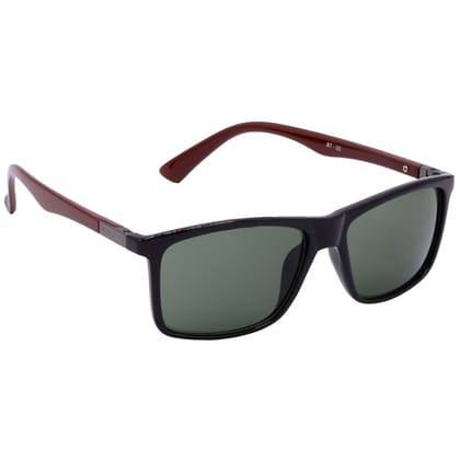 Hrinkar Green Rectangular Sunglasses Brands Black, Brown Frame Goggles for Men & Women - HRS-BT-05-BK-BWN-GRN