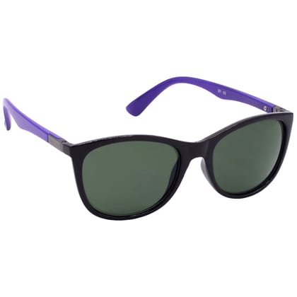 Hrinkar Green Cat-eye Sunglasses Brands Black, Violet Frame Goggles for Women - HRS-BT-06-BK-VLT-GRN