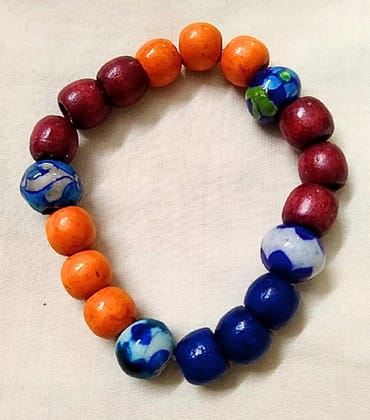 Blue Pottery Bracelet-(BL-01)