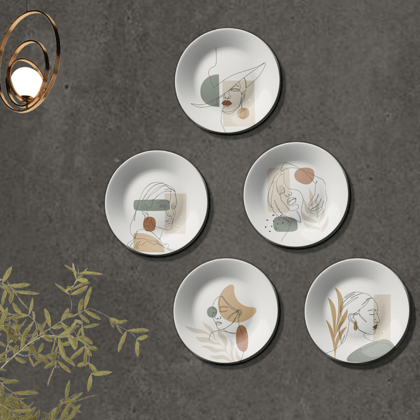 Set of 5 Boho Women Wall Plates Art Wall Décor