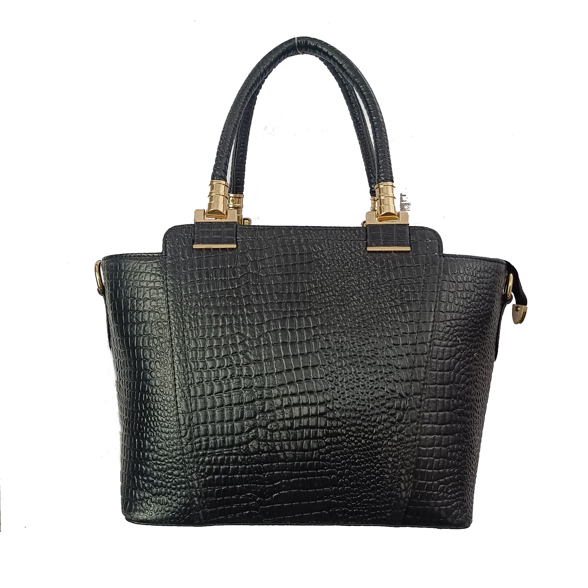 Genuine Leather Girls Handbag with Texture Leather Design