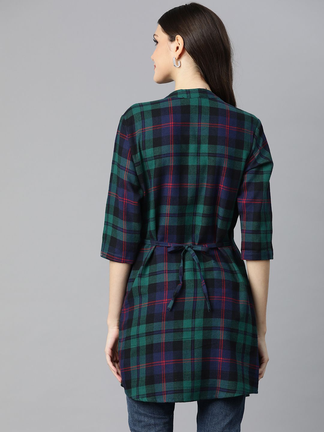 One femme Women's Plaid Check Print Tunic