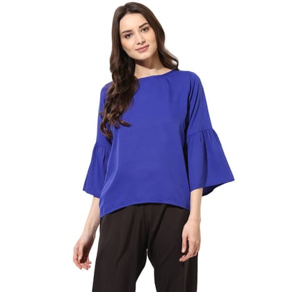 One femme Women's Solid Flared Sleeves Top