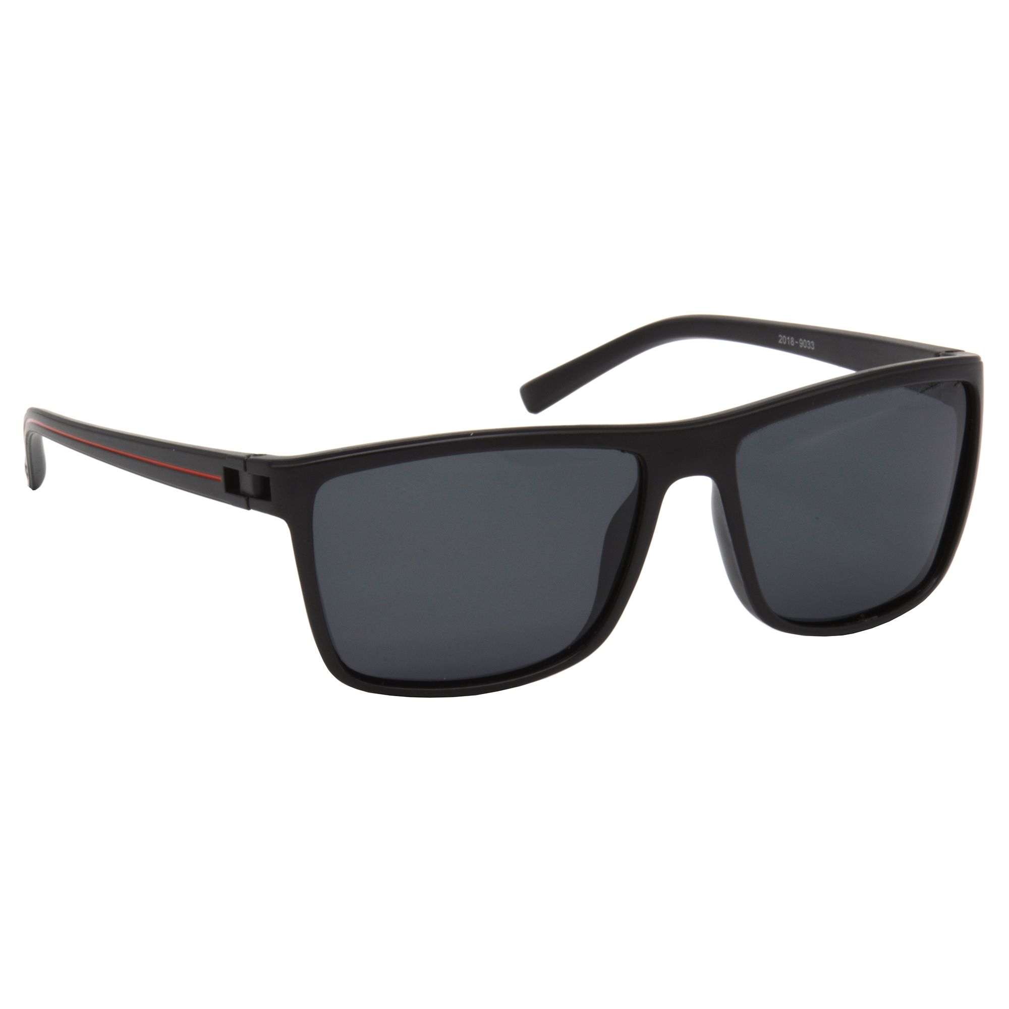 Hrinkar Grey Rectangular Sunglasses Brands Red Frame Polarized Goggles for Men & Women - HRS507-BK-rd-BK-P