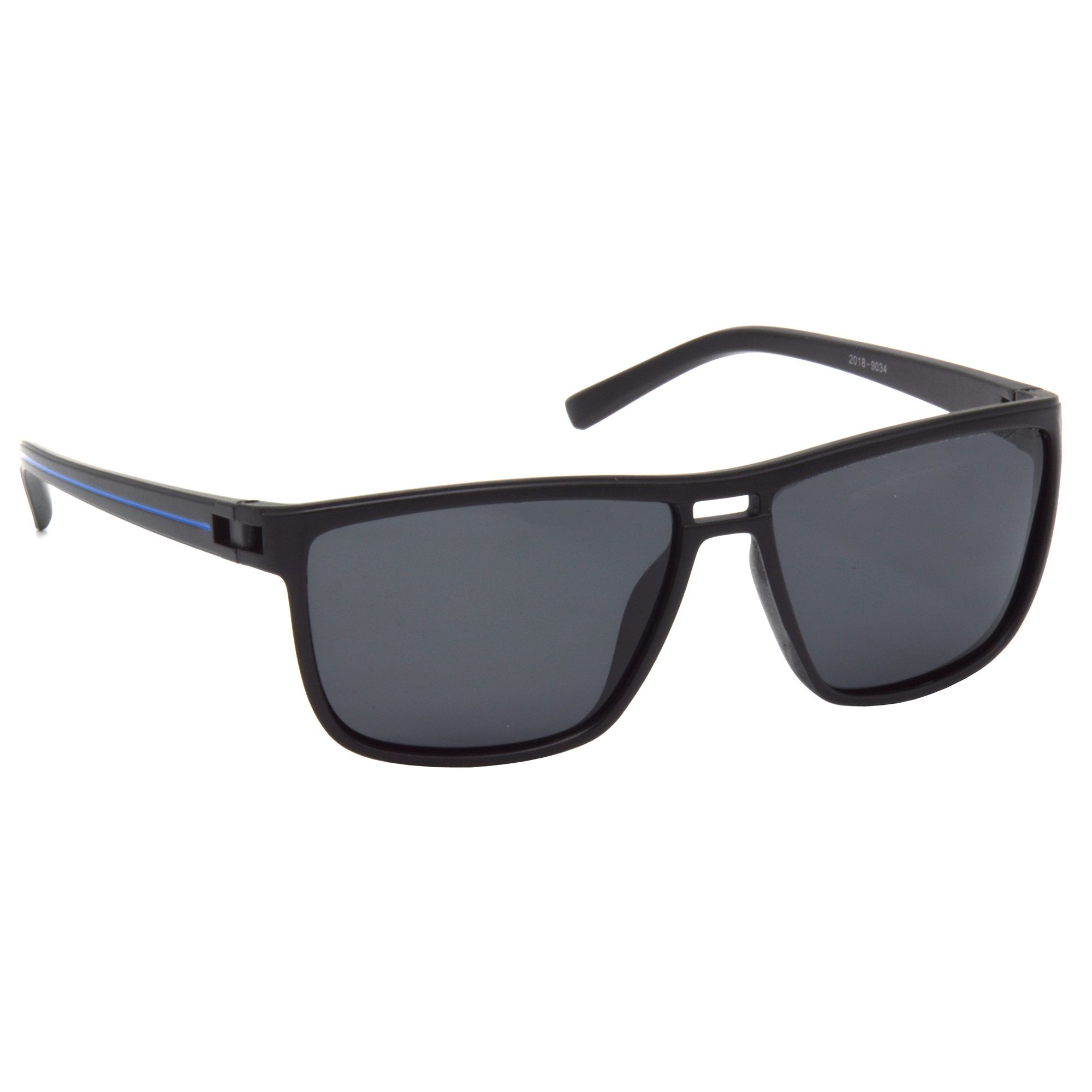 Hrinkar Black Rectangular Sunglasses Styles Blue Frame Polarized Glasses for Men & Women - HRS509-BK-bu-BK-P