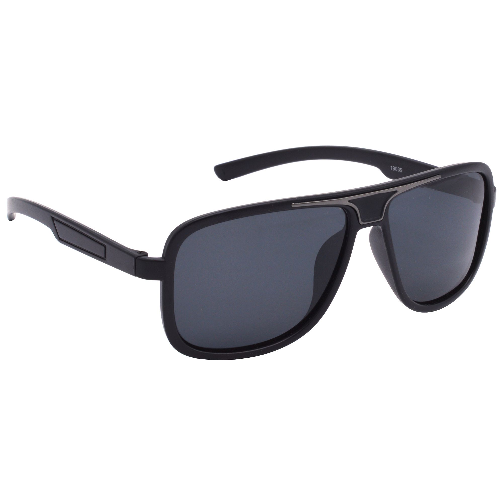 Hrinkar Black Rectangular Sunglasses Brands Black Frame Polarized Goggles for Men & Women - HRS508-BK-BK-P