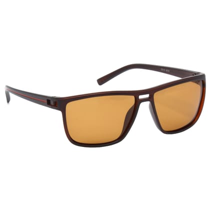 Hrinkar Brown Rectangular Sunglasses Brands Red Frame Polarized Goggles for Men & Women - HRS509-BWN-BWN-P