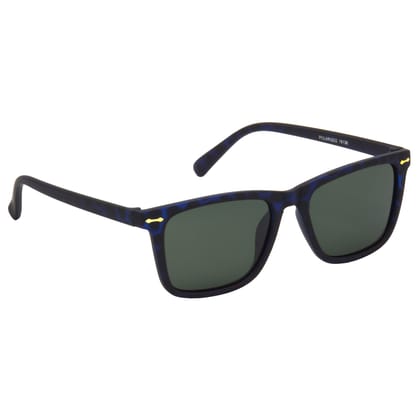 Hrinkar Green Rectangular Sunglasses Brands Blue Frame Polarized Goggles for Men & Women - HRS512-TBU-GRN