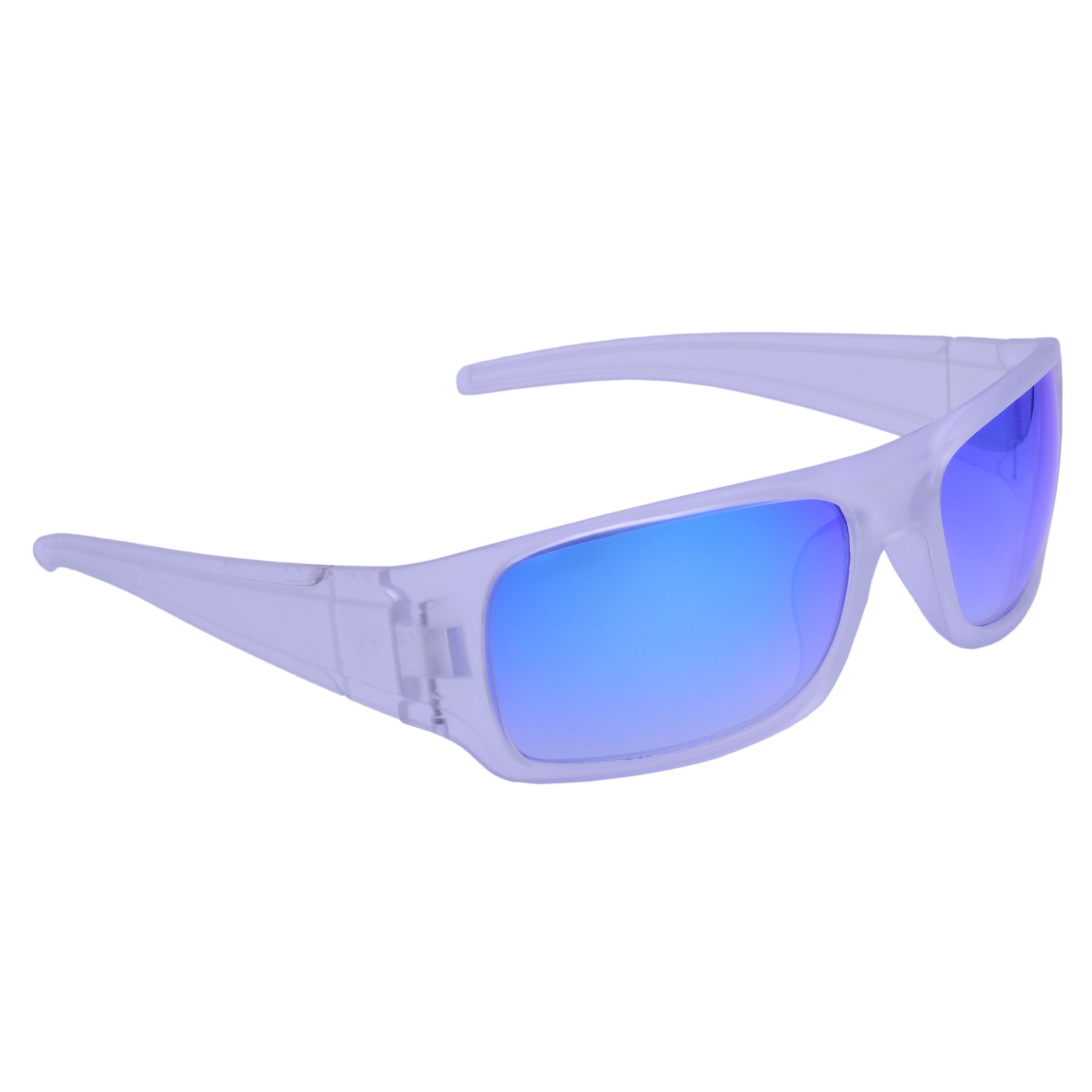 Hrinkar Blue Sports Stylish Goggles Clear Frame Sunglasses for Men - HRS558-CLR-BU