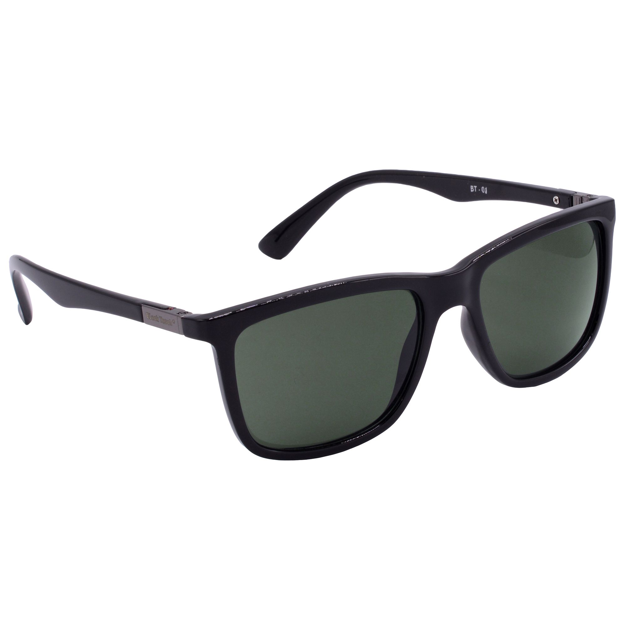 Hrinkar Green Rectangular Stylish Goggles Black Frame Sunglasses for Men & Women - HRS-BT-01-BK-BK-GRN