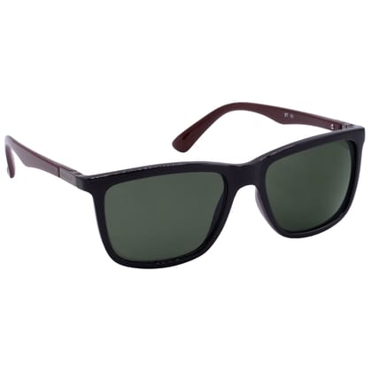 Hrinkar Green Rectangular Sunglasses Brands Black, Brown Frame Goggles for Men & Women - HRS-BT-01-BK-BWN-GRN