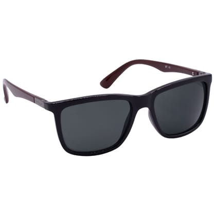 Hrinkar Grey Rectangular Cooling Glass Black, Brown Frame Best Sunglasses for Men & Women - HRS-BT-01-BK-BWN-BK