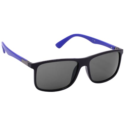 Hrinkar Grey Rectangular Sunglasses Styles Black, Blue Frame Glasses for Men & Women - HRS-BT-02-BK-BU-BK