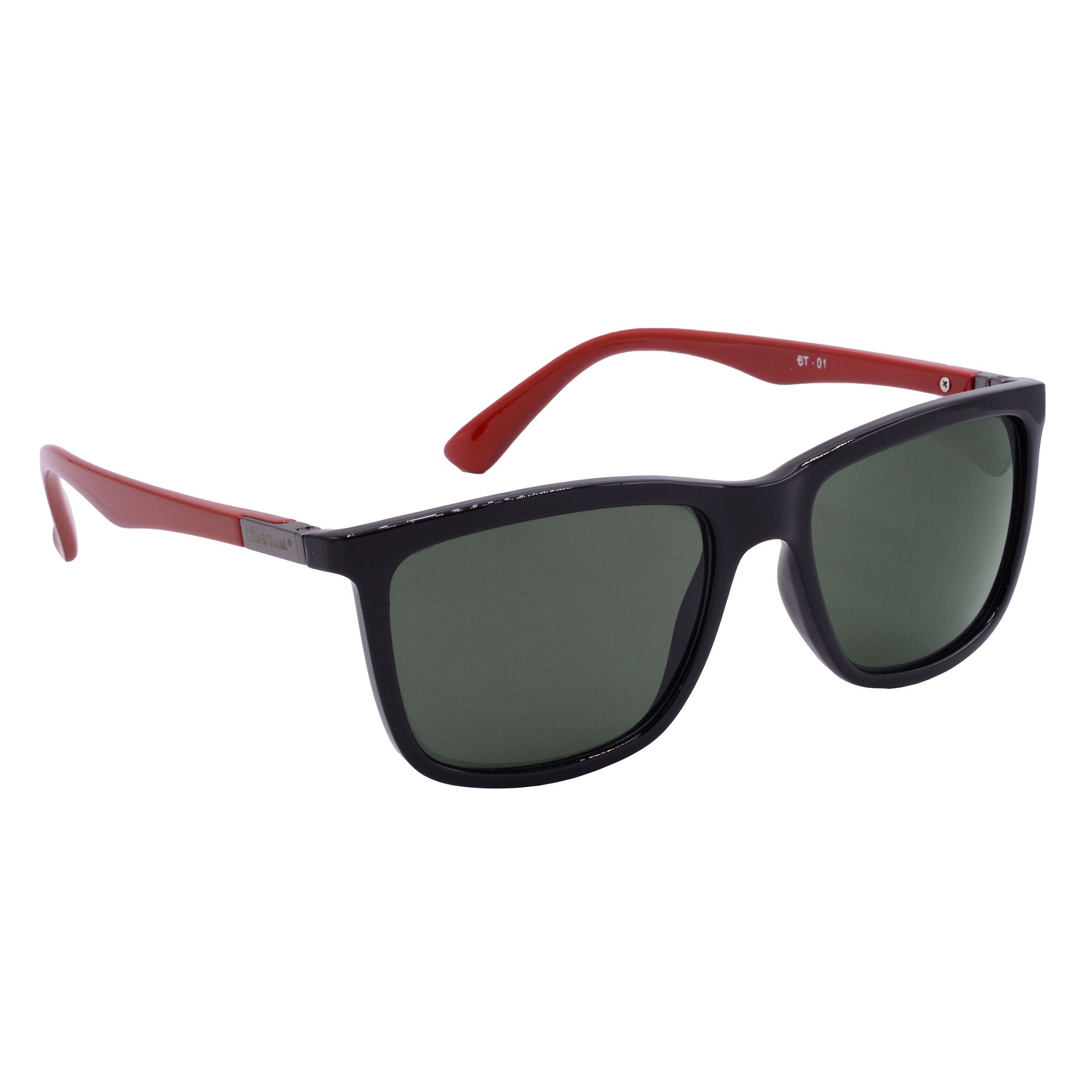 Hrinkar Green Rectangular Cooling Glass Black, Red Frame Best Sunglasses for Men & Women - HRS-BT-01-BK-RD-GRN