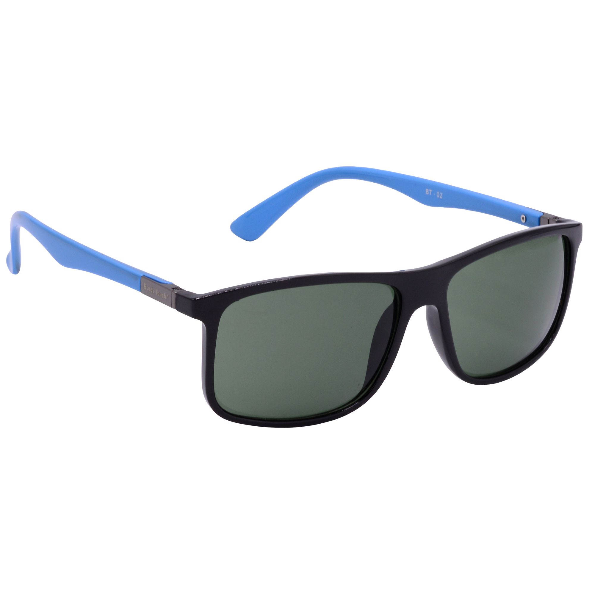 Hrinkar Green Rectangular Sunglasses Styles Black, Sky Blue Frame Glasses for Men & Women - HRS-BT-02-BK-LBU-GRN