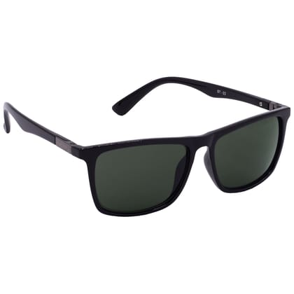 Hrinkar Green Rectangular Stylish Goggles Black Frame Sunglasses for Men & Women - HRS-BT-03-BK-BK-GRN