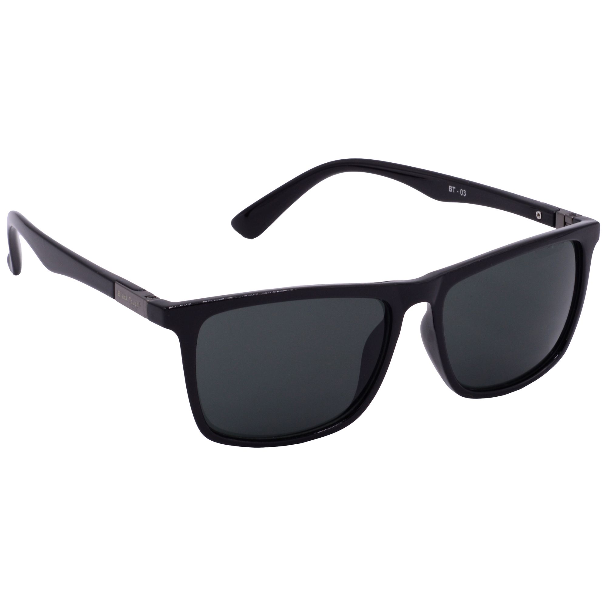 Hrinkar Grey Rectangular Sunglasses Brands Black Frame Goggles for Men & Women - HRS-BT-03-BK-BK-BK