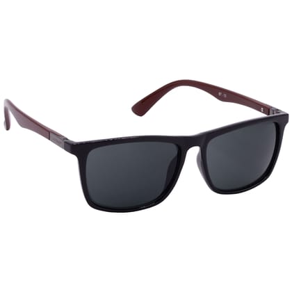 Hrinkar Grey Rectangular Cooling Glass Black, Brown Frame Best Sunglasses for Men & Women - HRS-BT-03-BK-BWN-BK