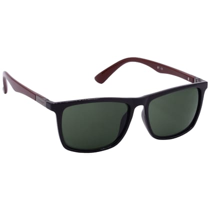 Hrinkar Green Rectangular Sunglasses Brands Black, Brown Frame Goggles for Men & Women - HRS-BT-03-BK-BWN-GRN