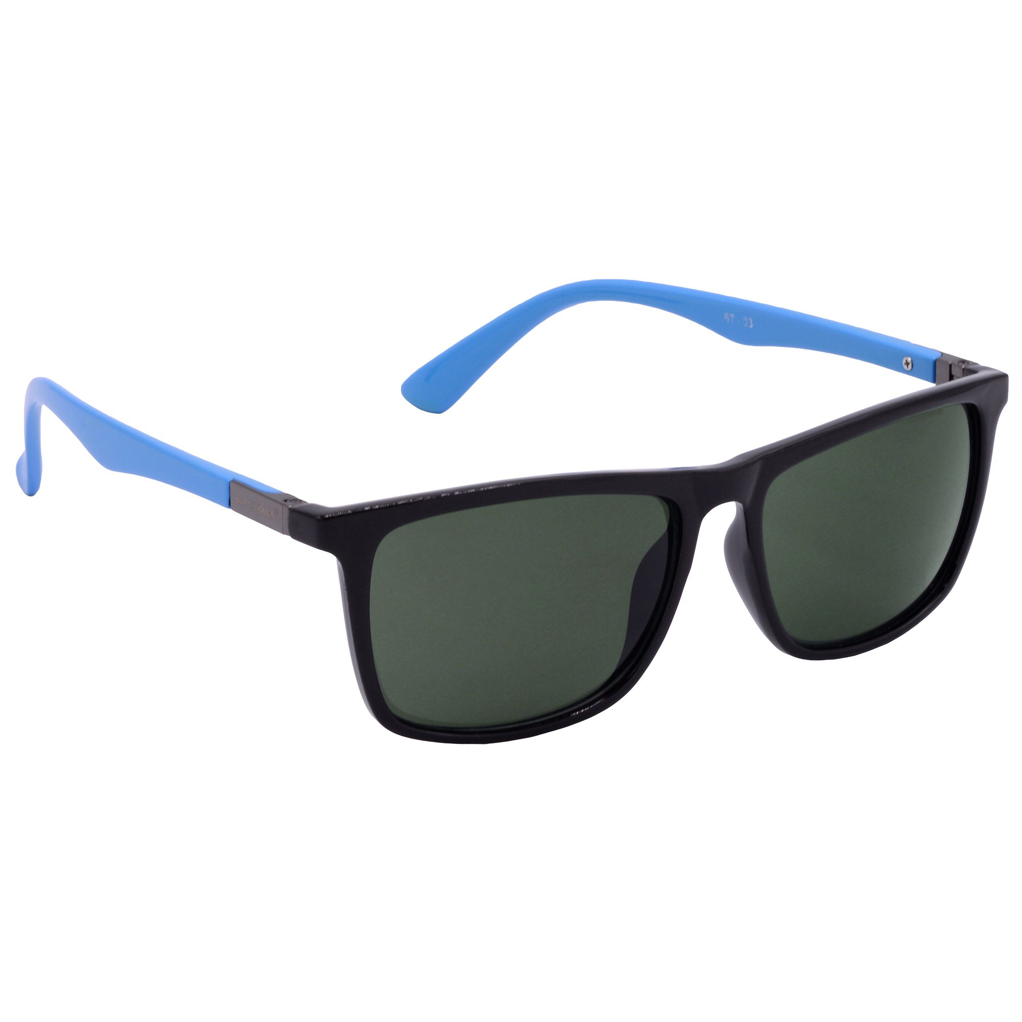 Hrinkar Green Rectangular Sunglasses Styles Black, Sky Blue Frame Glasses for Men & Women - HRS-BT-03-BK-LBU-GRN