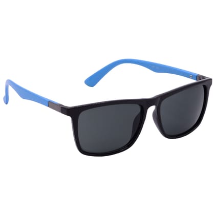 Hrinkar Grey Rectangular Stylish Goggles Black, Sky Blue Frame Sunglasses for Men & Women - HRS-BT-03-BK-LBU-BK