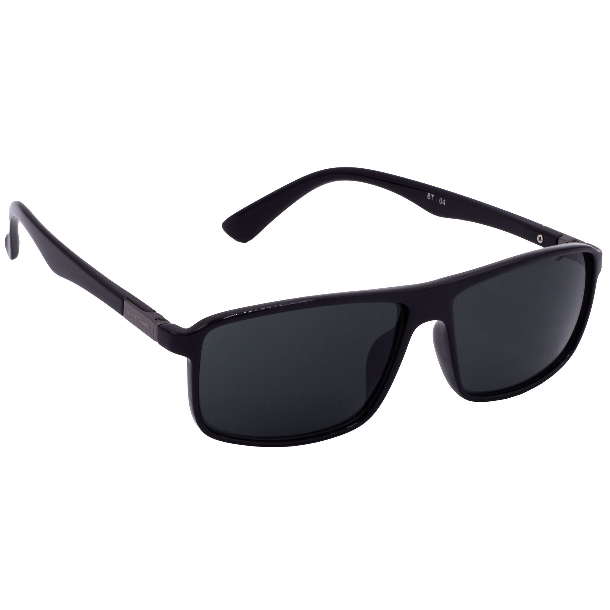 Hrinkar Grey Rectangular Sunglasses Brands Black Frame Goggles for Men & Women - HRS-BT-04-BK-BK-BK