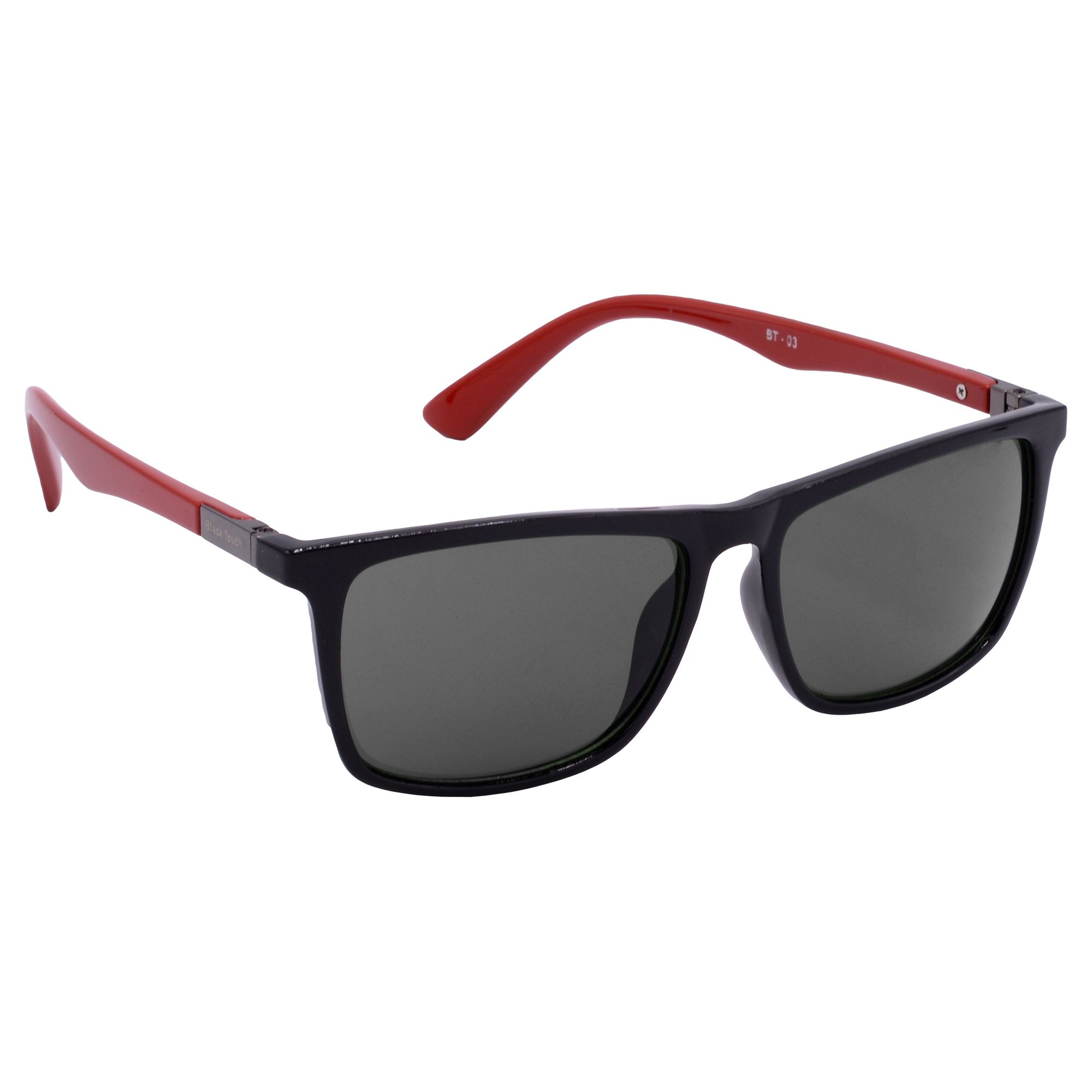 Hrinkar Grey Rectangular Glasses Black, Red Frame Best Goggles for Men & Women - HRS-BT-03-BK-RD-BK