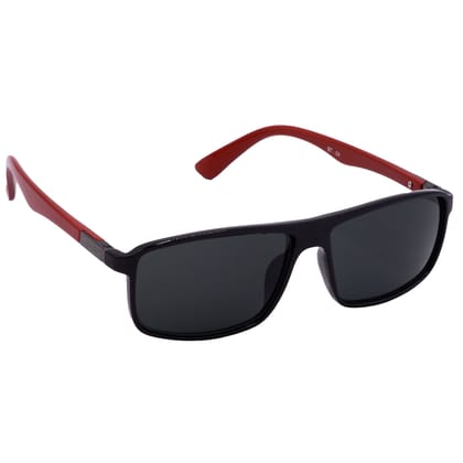 Hrinkar Grey Rectangular Glasses Black, Red Frame Best Goggles for Men & Women - HRS-BT-04-BK-RD-BK