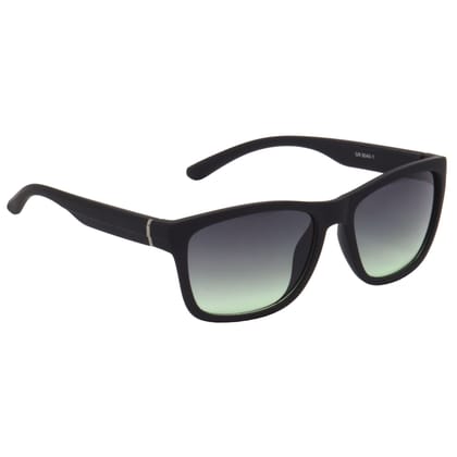 Hrinkar Grey Rectangular Sunglasses Brands Black Frame Goggles for Men & Women - HRS491-BK-DGRN