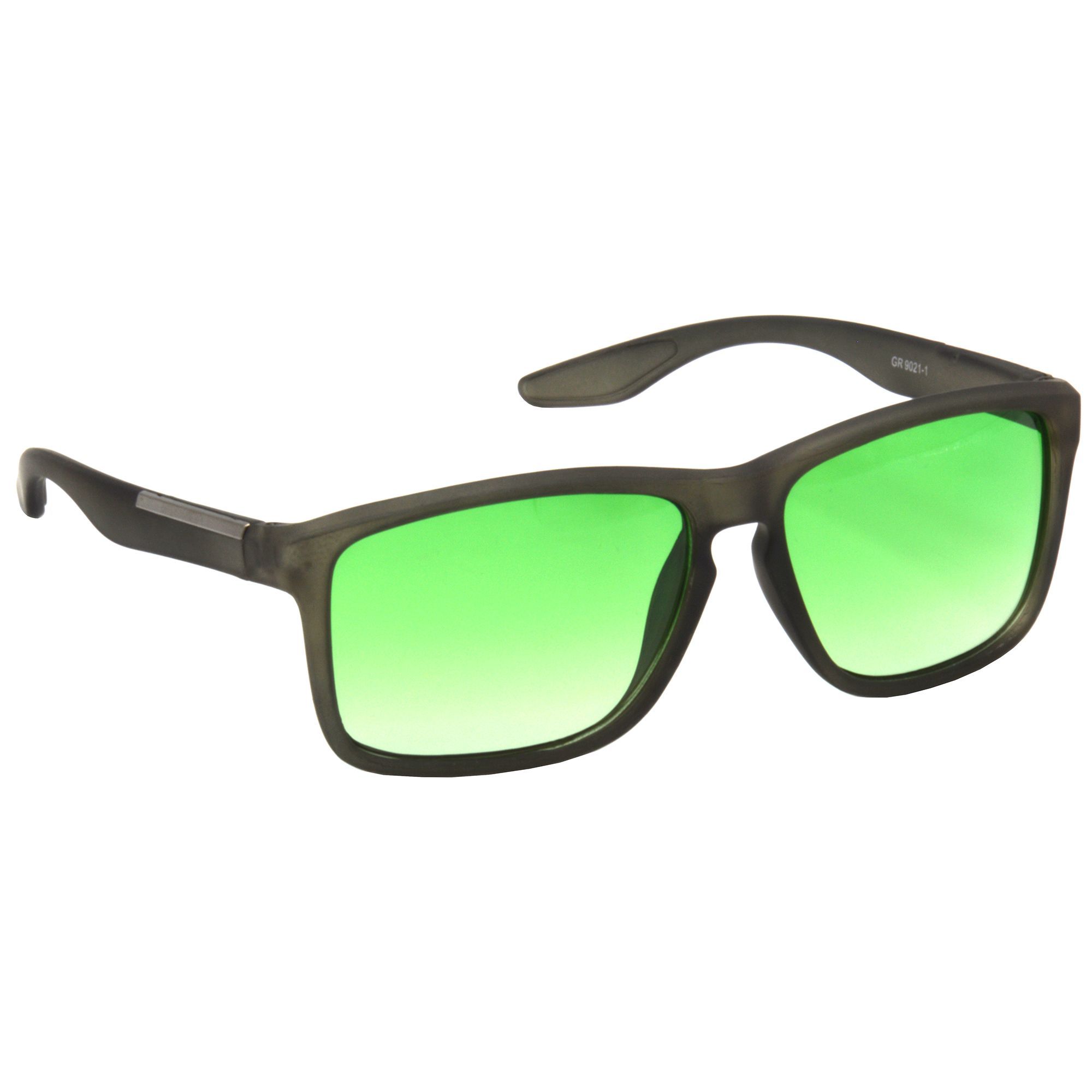 Hrinkar Green Retro Square Sunglasses Styles Grey Frame Glasses for Men & Women - HRS494-GRY-LGRN