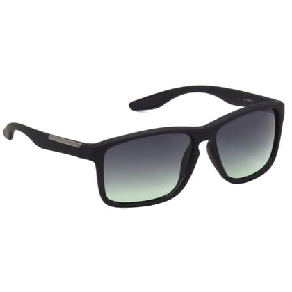 Hrinkar Grey Retro Square Sunglasses Brands Black Frame Goggles for Men & Women - HRS494-BK-DGRN