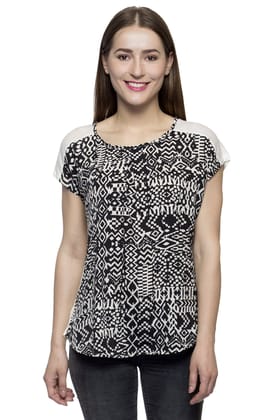 One femme Women's Black and White Print Top