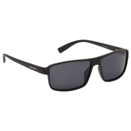 Hrinkar Black Rectangular Stylish Goggles Black Frame Polarized Sunglasses for Men & Women - HRS497-BK-BK-P