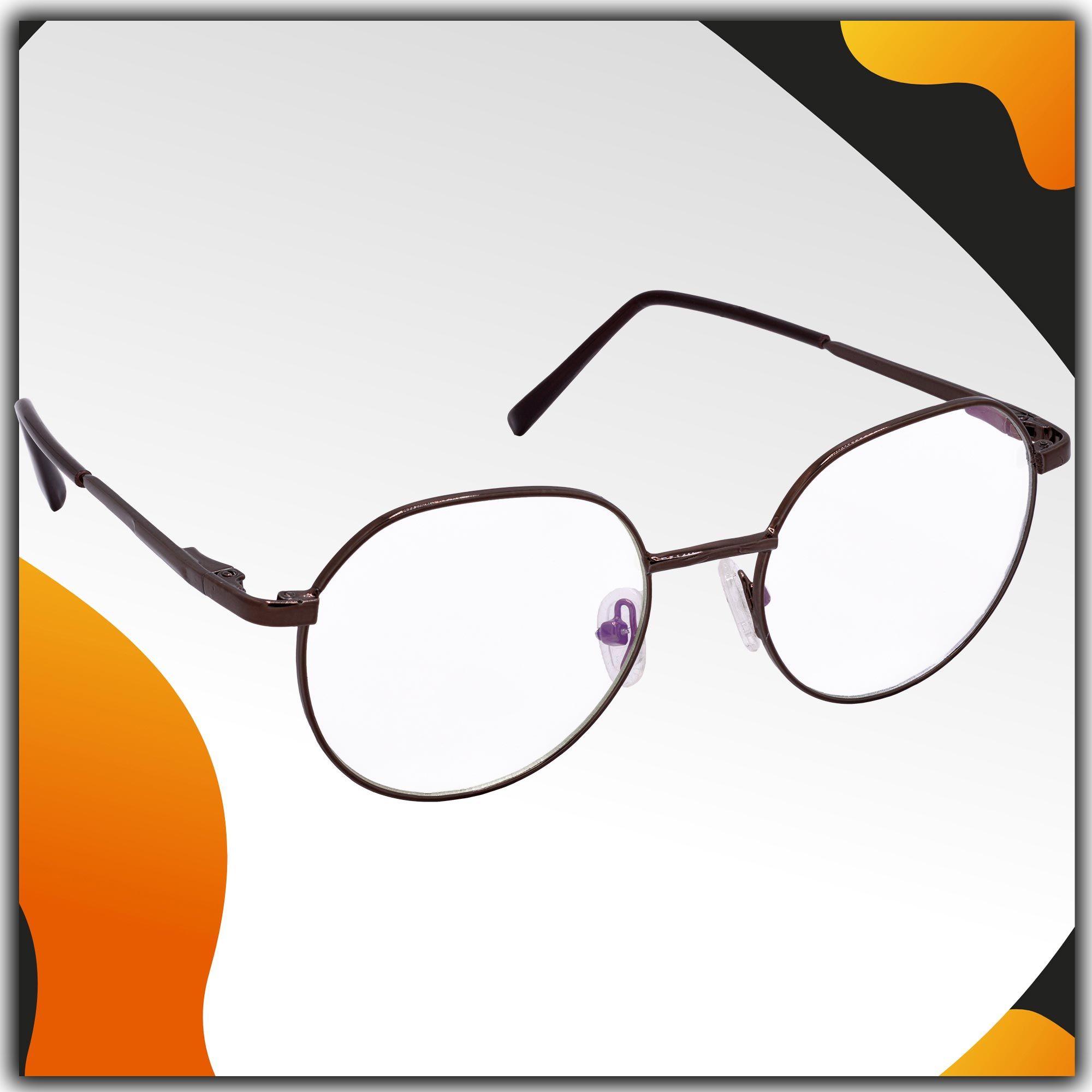 Hrinkar Trending Eyeglasses: Brown Oval Optical Spectacle Frame For Men & Women |HFRM-BWN-19003