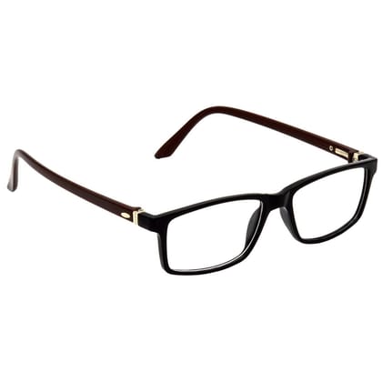 Hrinkar Trending Eyeglasses: Brown and Black Rectangle Optical Spectacle Frame For Men & Women |HFRM-BK-BWN-11