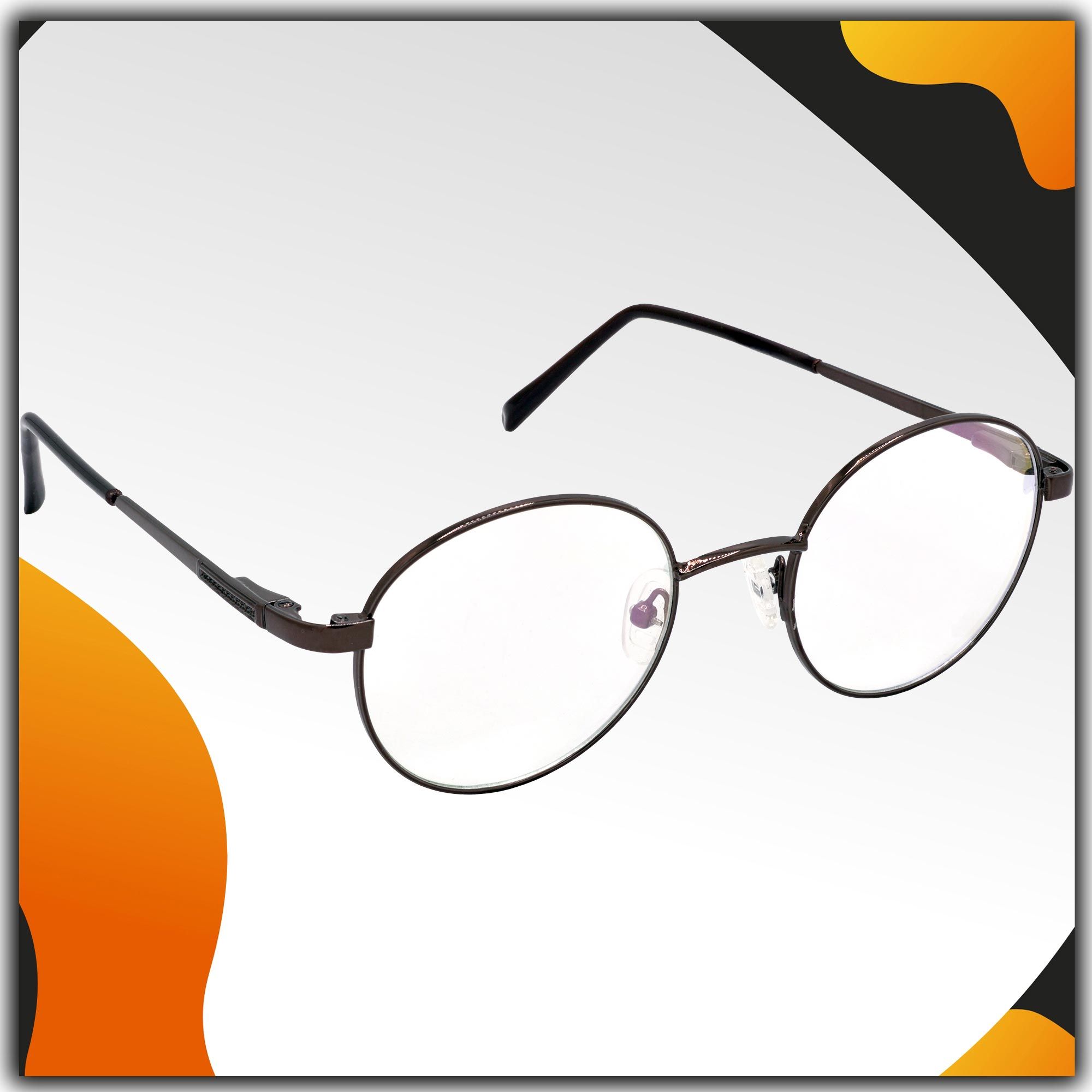 Hrinkar Trending Eyeglasses: Brown Oval Optical Spectacle Frame For Men & Women |HFRM-BWN-19011