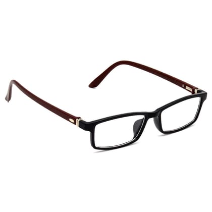 Hrinkar Trending Eyeglasses: Black and Brown Rectangle Optical Spectacle Frame For Men & Women |HFRM-BK-BWN-12