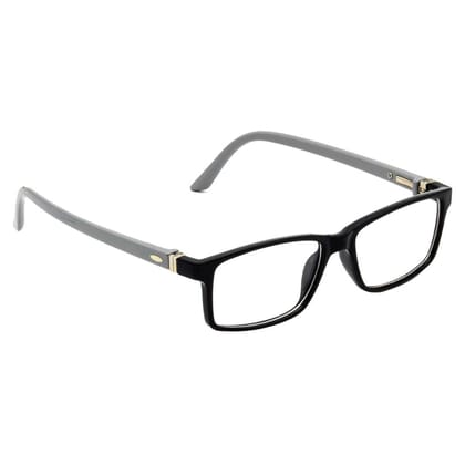 Hrinkar Trending Eyeglasses: Black and Grey Rectangle Optical Spectacle Frame For Kids Boy & Girl |HFRM-BK-GRY-17