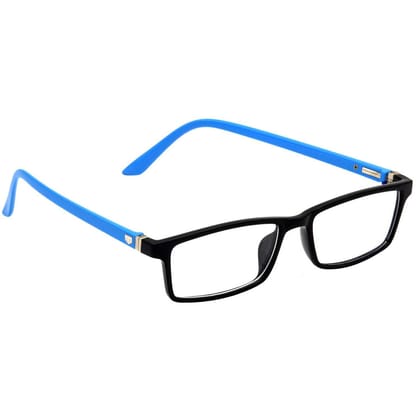 Hrinkar Trending Eyeglasses: Blue and Black Rectangle Optical Spectacle Frame For Men & Women |HFRM-BK-LBU-15