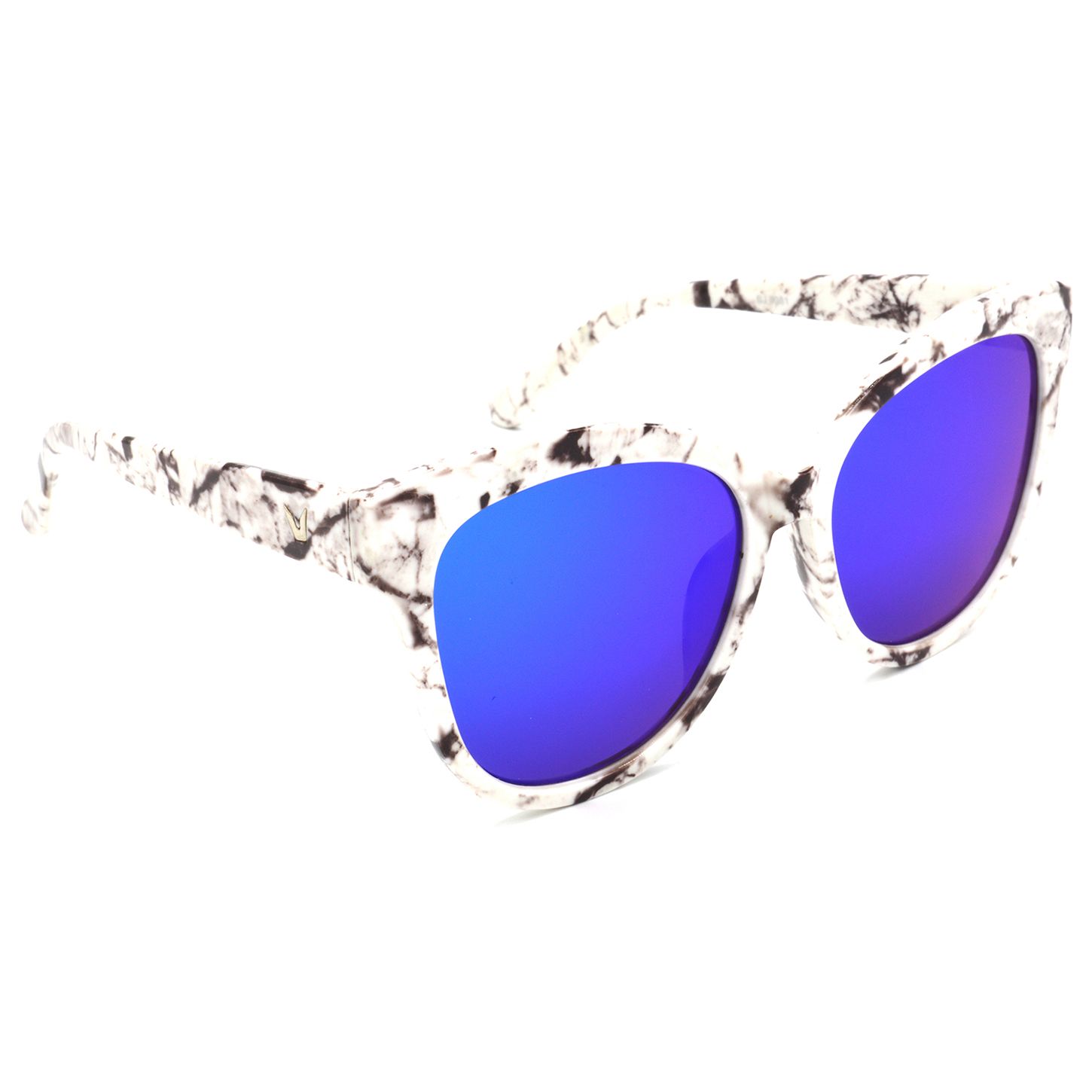 Hrinkar Blue Round Cooling Glass White Frame Best Sunglasses for Women HRS321 WT BWN BU