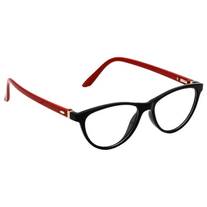 Hrinkar Trending Eyeglasses: Red and Black Cat-eyed Optical Spectacle Frame For Men & Women |HFRM-BK-RD-13