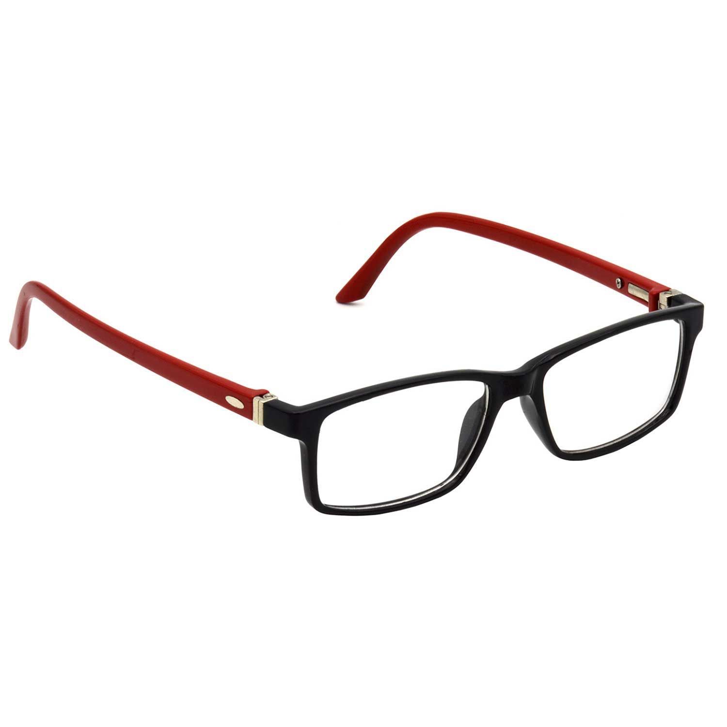 Hrinkar Trending Eyeglasses: Black and Red Rectangle Optical Spectacle Frame For Kids Boy & Girl |HFRM-BK-RD-17