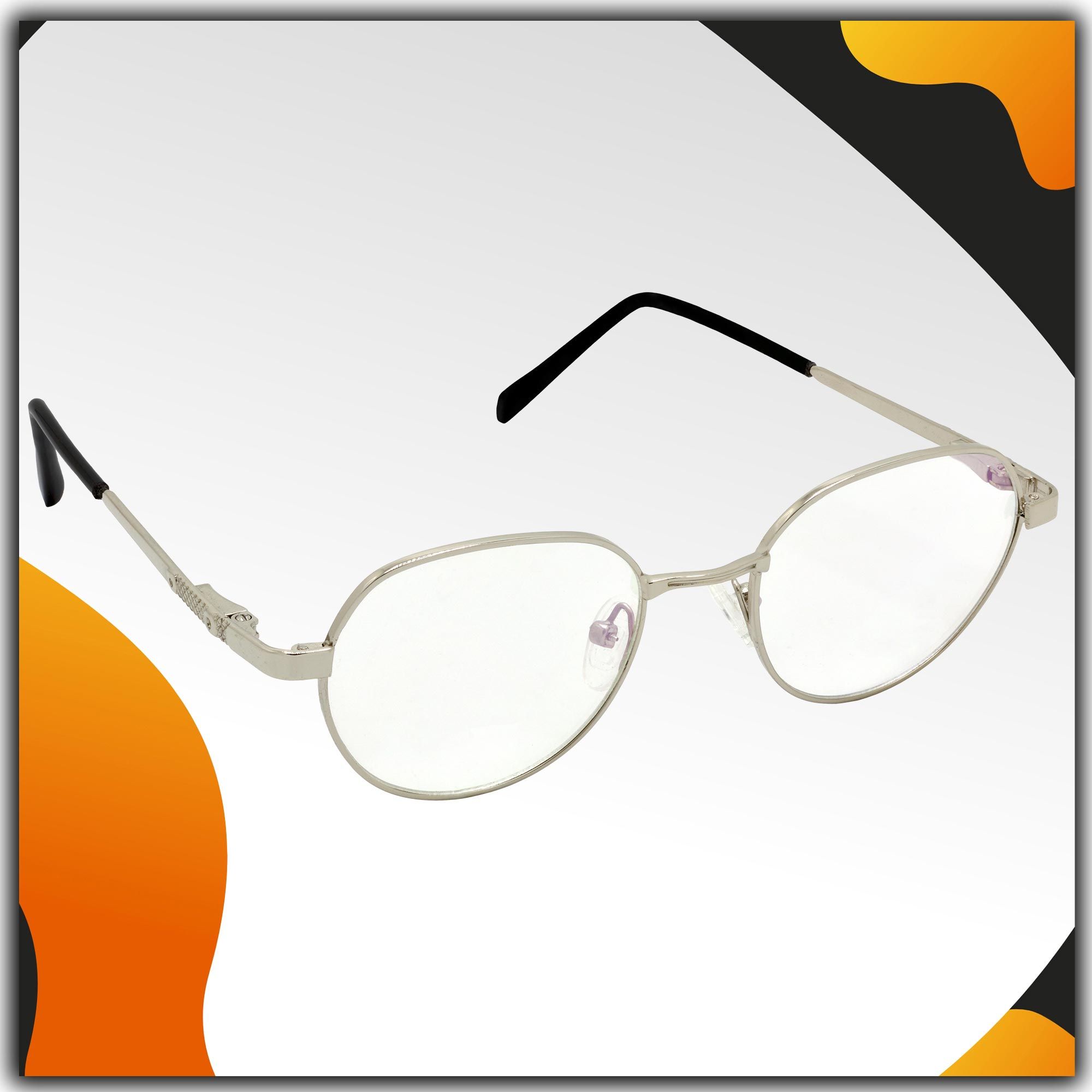 Hrinkar Trending Eyeglasses: Silver Oval Optical Spectacle Frame For Men & Women |HFRM-SLVR-19015