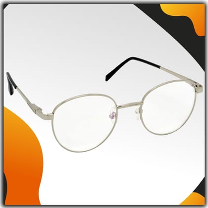 Hrinkar Trending Eyeglasses: Silver Oval Optical Spectacle Frame For Men & Women |HFRM-SLVR-19014