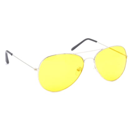 Hrinkar Yellow Pilot Sunglasses Brands Silver Frame Goggles for Men & Women - HRS39