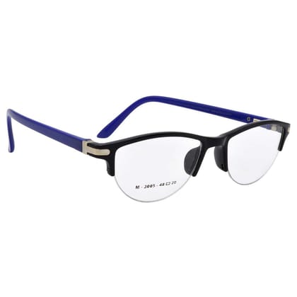 Hrinkar Trending Eyeglasses: Black and Blue Oval Optical Spectacle Frame For Women |HFRM3007-BK-BU