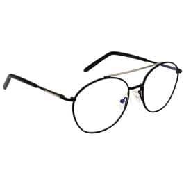 Hrinkar Trending Eyeglasses: Black and Silver Round Optical Spectacle Frame For Men & Women |HFRM55102-BK-SLVR