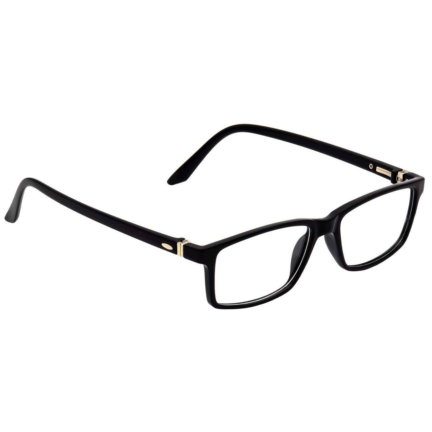 Hrinkar Trending Eyeglasses: Black Rectangle Optical Spectacle Frame For Men & Women |HFRM-BK-11