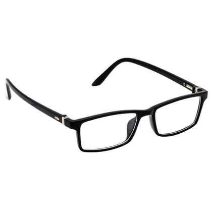 Hrinkar Trending Eyeglasses: Black Rectangle Optical Spectacle Frame For Men & Women |HFRM-BK-15