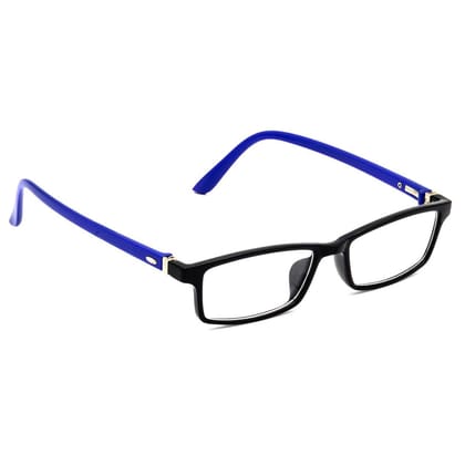 Hrinkar Trending Eyeglasses: Blue and Black Rectangle Optical Spectacle Frame For Men & Women |HFRM-BK-BU-12